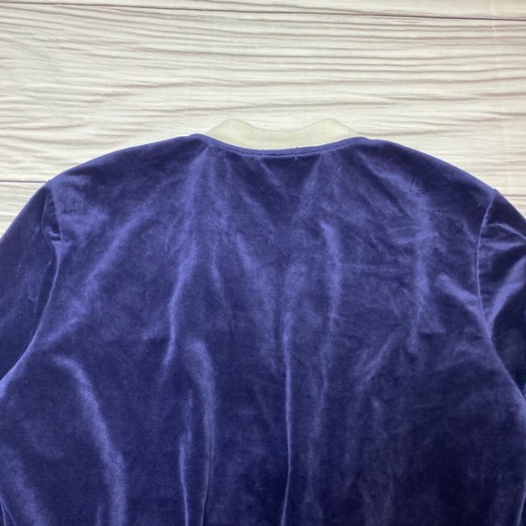 Brandy Melville Blue Velour Felix Bomber Jacket - Picture 13 of 14